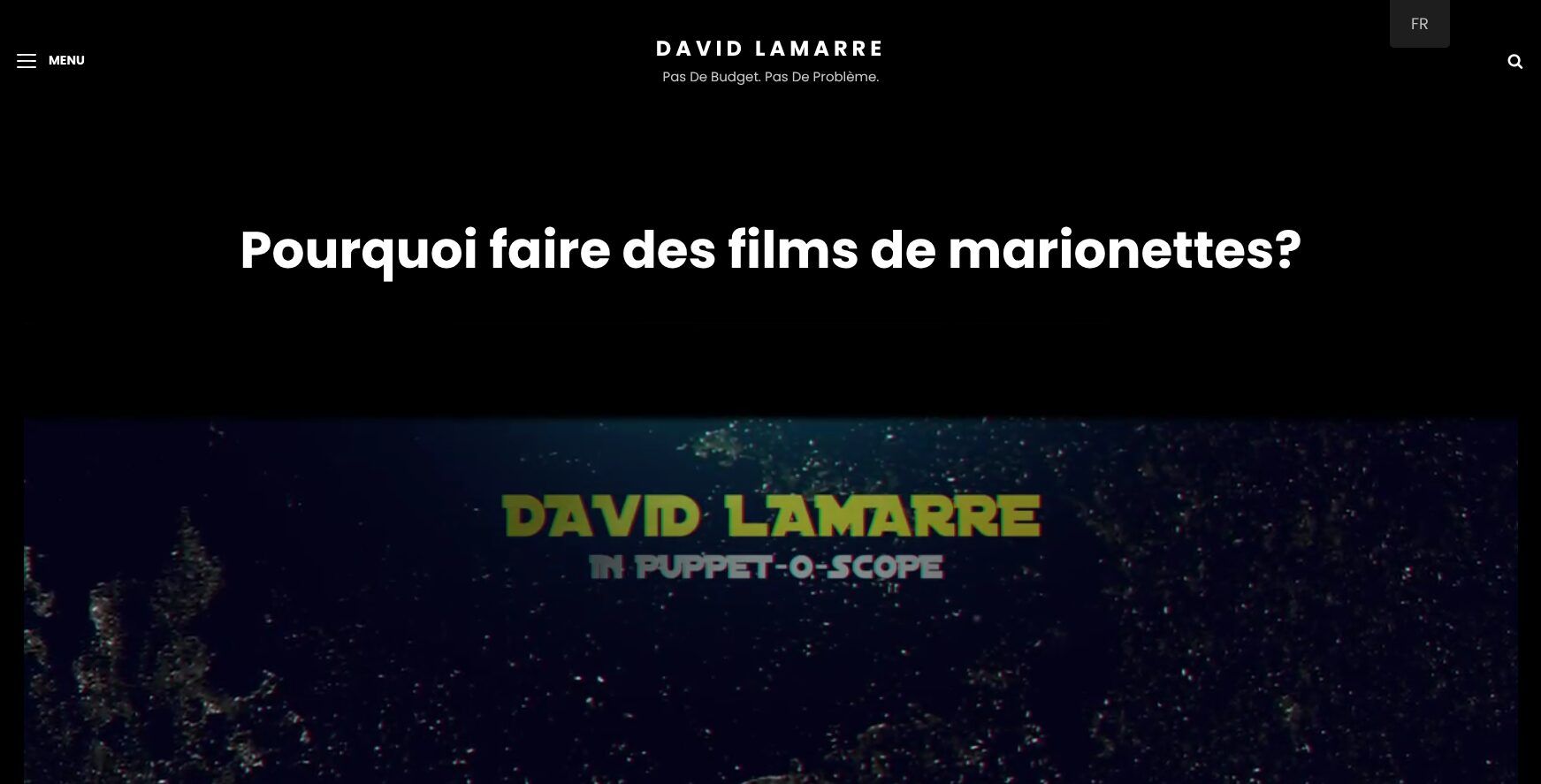 Page d'accueil du site web davidlamarre.me